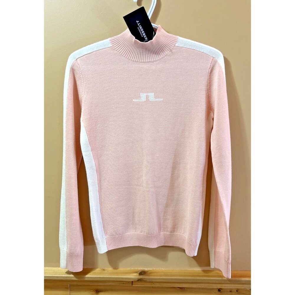 J Lindeberg Adia Golf Sweater Woman's Flamingo Plume Pink 100% Wool Sz Small